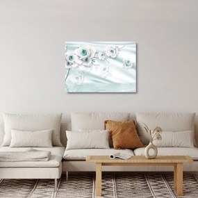 Kép - Türkiz rózsa virágok (üvegen) (70x50 cm)