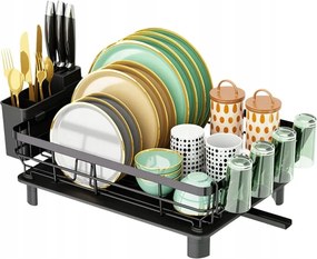 Edényszárító Csepegtető Álló Fekete Nagy Tálca