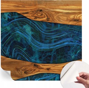 Modern öntapadós fali fotótapéta Kék fa 250x250 cm