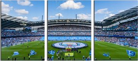 Vászonkép Manchester City stadion rajongó triptichon falra 40x90 cm