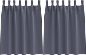 vidaXL Fekete Függöny Gyűrűkkel 2 pcs Antracit 140 x 140 cm Poliészter