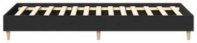 fekete szerelt fa ágykeret matrac nélkül 75 x 190 cm