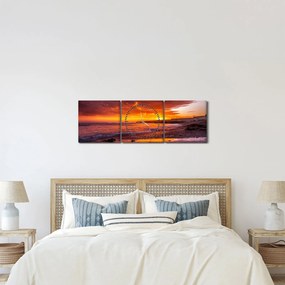 Naplemente a tengernél képe (órával) (90x30 cm)