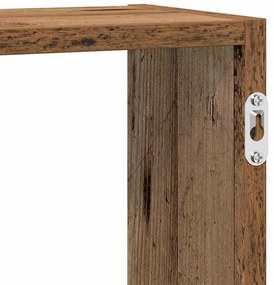 antik fa színű szerelt fa fali kockapolc 5 rekeszes színű