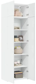 fehér szerelt fa tárolószekrény 70 x 42,5 x 225 cm