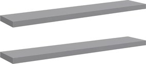 vidaXL 2 db szürke MDF lebegő fali polc 120 x 23,5 x 3,8 cm