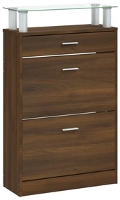 vidaXL barna tölgyszínű szerelt fa cipősszekrény 63x24x104 cm
