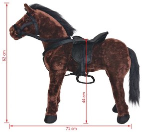 sötétbarna álló ló plüssjáték XXL