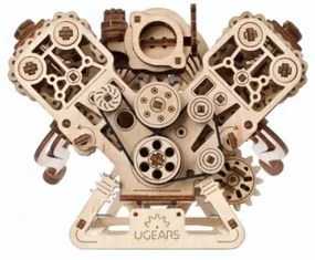 Ugears - 3D fából készült mechanikus kirakó: V8-motor