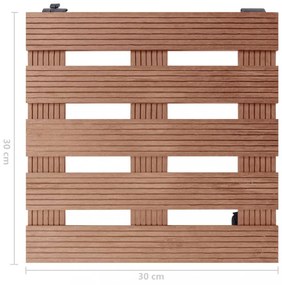 2 db barna WPC görgős virágtartó 30 x 30 x 7,5 cm