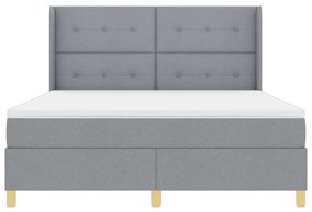 Boxspring Ágy Matrac Milyen Világosszürke 180x200 cm Szövet