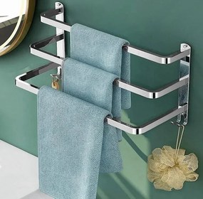 Fém fürdőszobai akasztó – ezüst – 60 cm