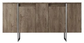 Konzolasztal Luxe - Walnut, Silver