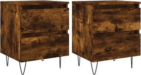 vidaXL 2 db füstös tölgy színű éjjeliszekrény 40 x 35 x 50 cm