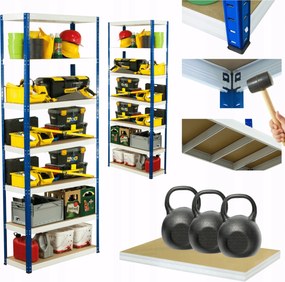 Tárolószekrény fém állvány Helios 270x100x40cm 7Px350kg Tömör Magas