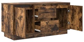 füstös tölgyszínű TV-szekrény LED-világítással 100x41x50 cm