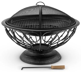 Tulip, tűzrakóhely, Ø 75 cm, grill, védelem a szikrák ellen, acél, polírozott
