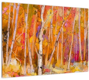 Kép - őszi erdő (üvegen) (70x50 cm)