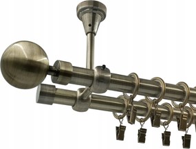 Mennyezeti Függönykarnis 19+19mm Gömb Modern Arany 360cm