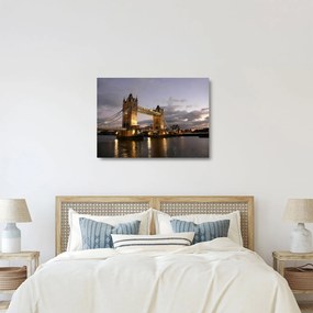 Üveg kép - Tower Bridge éjszaka (70x50 cm)