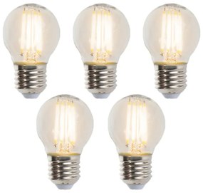 5 db E27-es fényerőszabályozható LED gömbizzó készlet 5W 470lm 2700K