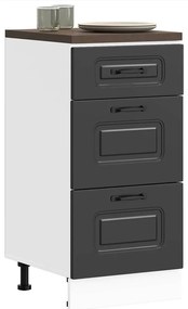 fekete, műfa konyhaszekrény „Kalmar”