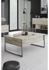 Dohányzóasztal Luxe - Travertine, Silver