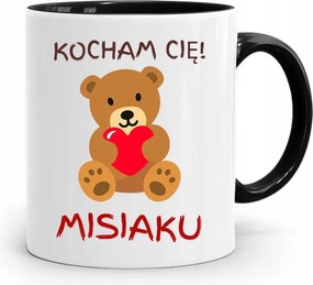 Fekete Bögre Lányoknak Szeretlek Mackó nyomott mintával