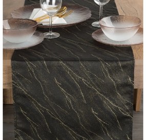 Suzana márvány mintás asztali futó Fekete 40x140 cm