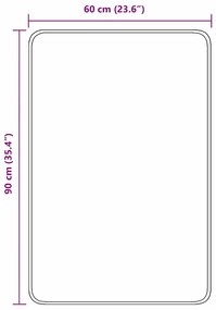 Csúszásmentes Fürdőszőnyeg Krém 60 x 90 cm PP