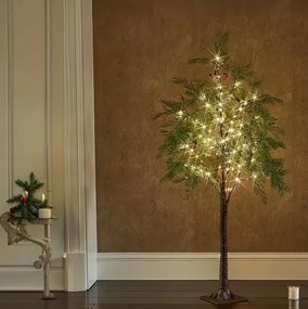 Lámpa LED-es éjjeli lámpa Cédrusfa berkenyével karácsonyra 1,5 m