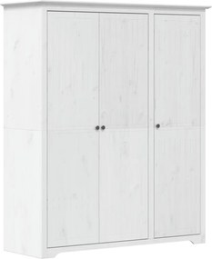 vidaXL BODO fehér tömör fenyőfa ruhásszekrény 146x53,5x173 cm