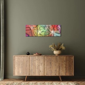 Kép - Sokszögű absztrakció (órával) (90x30 cm)