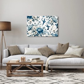 Kép - Kolibrikok virágokkal (90x60 cm)