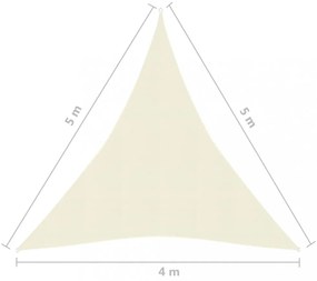 krémszínű HDPE napvitorla 160 g/m² 4 x 5 x 5 m