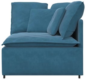 kék moduláris kanapé sarokmodul párnákkal 100 cm
