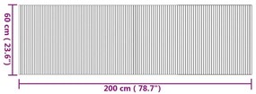 négyszögletű természetes bambusz szőnyeg 60 x 200 cm
