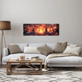 Kép - Jóga a természetben (órával) (90x30 cm)