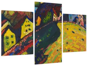 Kép - Vasily Kandinsky, Houses at Murnau, reprodukciók (90x60 cm)