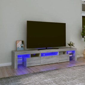 szürke sonoma színű TV-szekrény LED-lámpákkal 200x36,5x40 cm