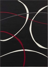 Modern fekete nappali szőnyeg puha rövid szőrrel 180x260cm