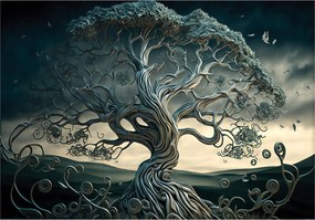 Fotótapéta Fa madarakkal az ég hátterében vinil 254x184 +ragasztó