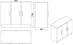 Szekrény Vincent 5 (dió + antracit). 1072630