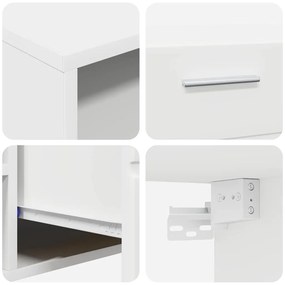 TV szekrény fiókkal polcokkal Fehér 100.5 x 39 x 30 cm Faanyag