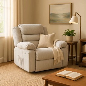 Modern Relaxfotel Szürke Kordbársony Kárpittal. ARTURO