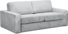 Világosszürke kordbársony kinyitható kanapé 195 cm Nona – Makamii