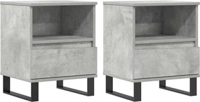 vidaXL 2 db betonszürke szerelt fa éjjeliszekrény 40 x 35 x 50 cm