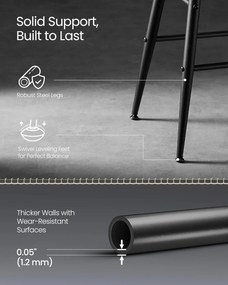 Ekho bárszékek 2db-os készlet, konyhai székek, fekete