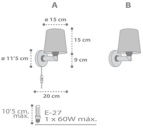 Dalber 82219B - Gyermek fali lámpa STAR LIGHT 1xE27/60W/230V fehér