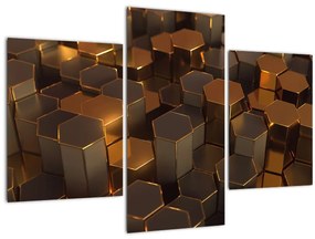 Kép - bronz hatszögek (90x60 cm)